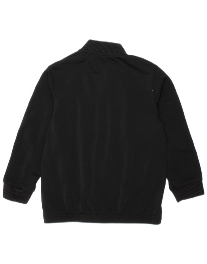 Adidas Boys Tracksuit Top Jacket 3-4 Years Black Colourblock Polyester