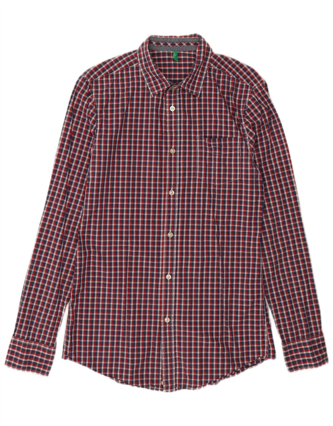 BENETTON Mens Shirt Small Red Check