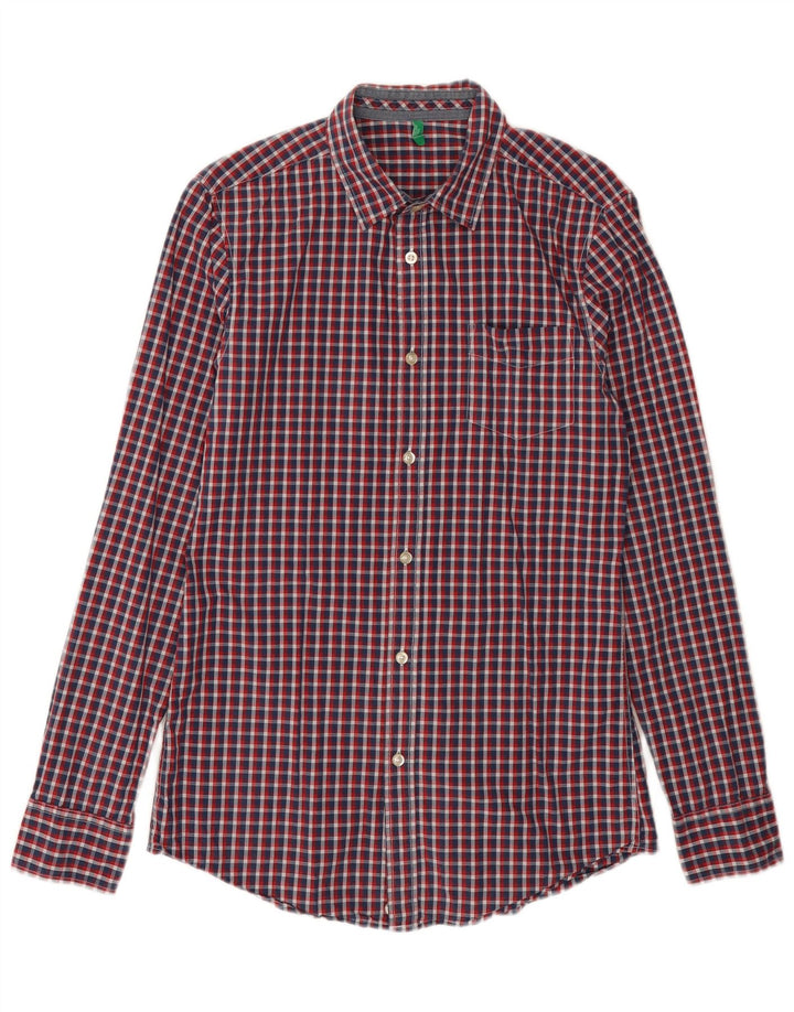 BENETTON Mens Shirt Small Red Check