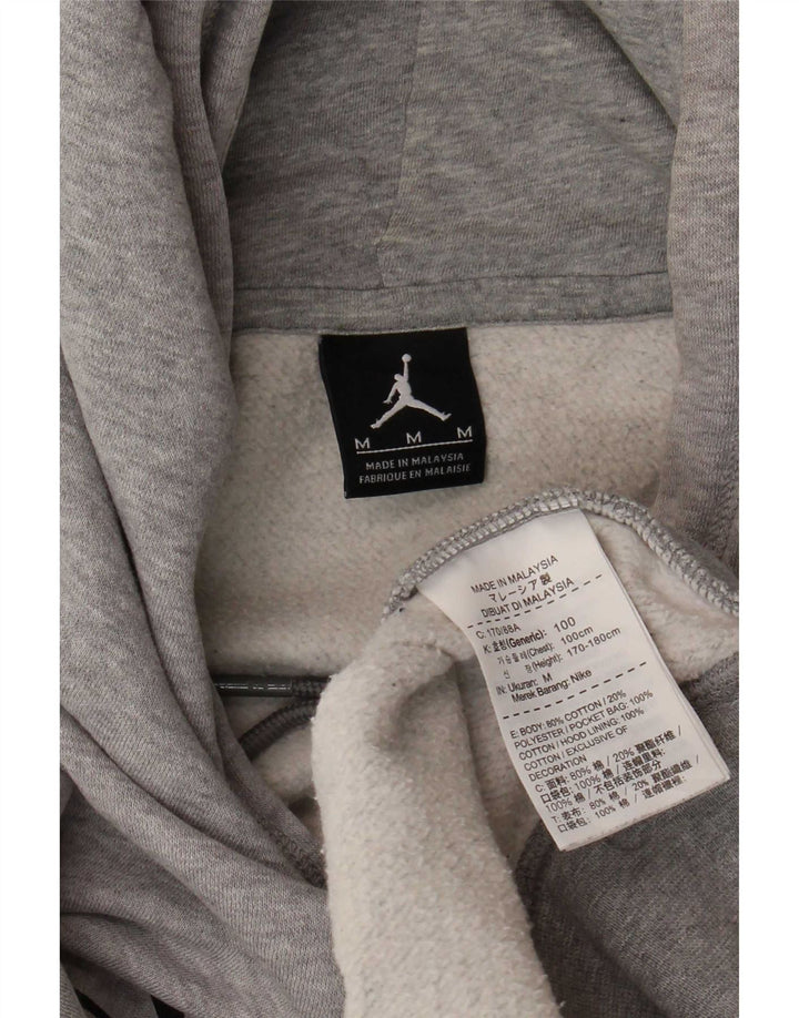 Jordan Mens Graphic Hoodie Jumper Medium Grey Flecked Cotton