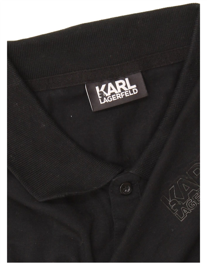 Karl Lagerfeld Mens Polo Shirt Large Black