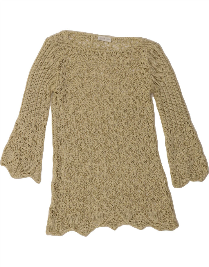 CACHE Womens Crochet Boat Neck Jumper Sweater UK 14 Medium Green Vintage Cache and Second-Hand Cache from Messina Hembry 
