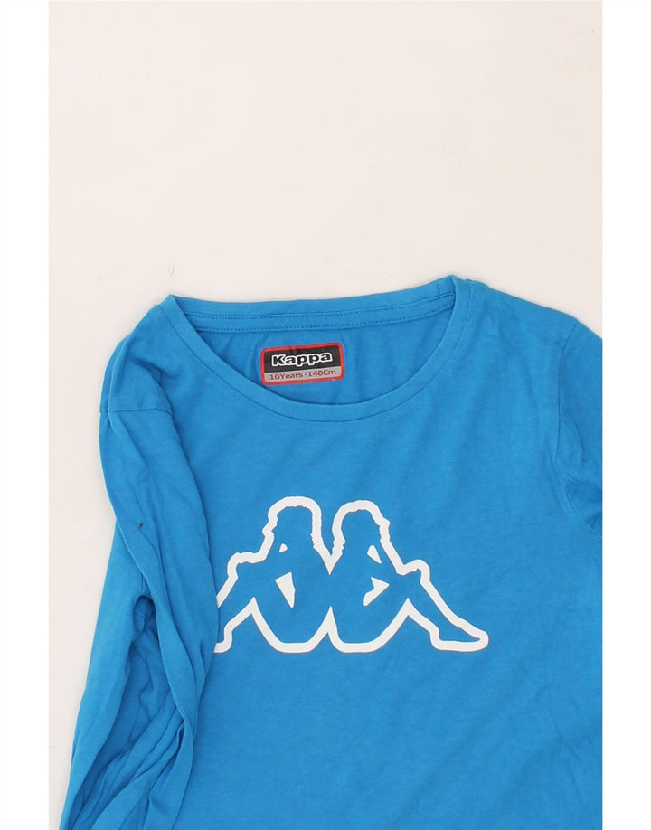 KAPPA Boys Graphic Top Long Sleeve 9-10 Years Blue Cotton Vintage Kappa and Second-Hand Kappa from Messina Hembry 