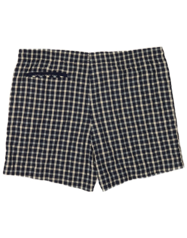 Adidas Mens Regular Swimming Shorts Large Blue Check Polyester