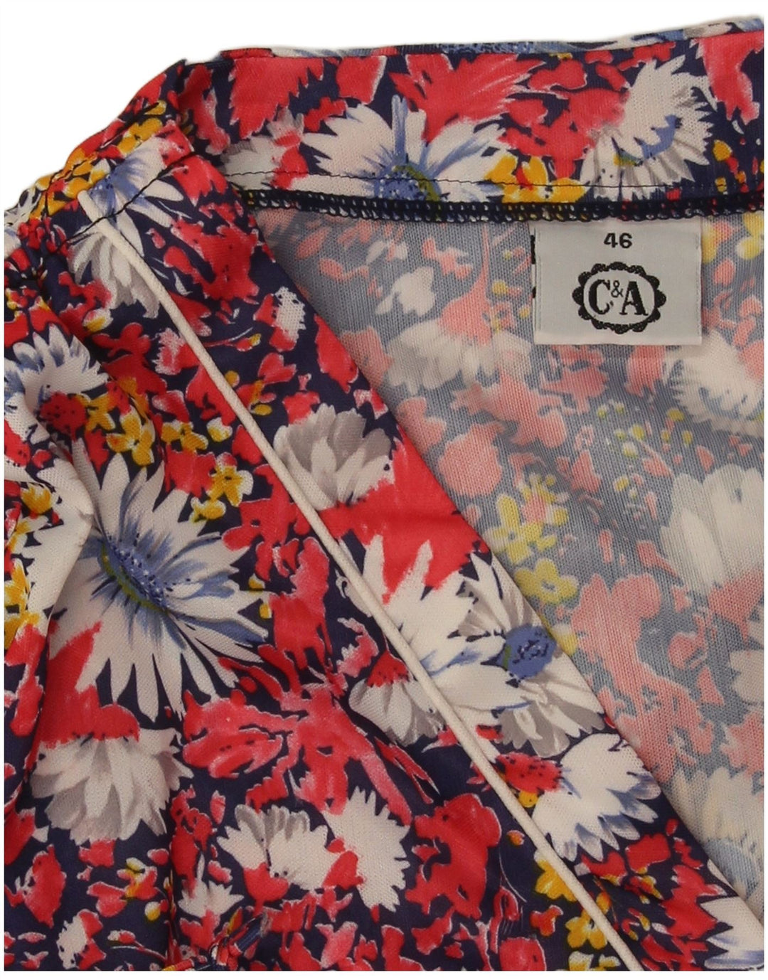 C & A Womens Sleeveless A-Line Dress EU 46 XL Red Floral Polyester