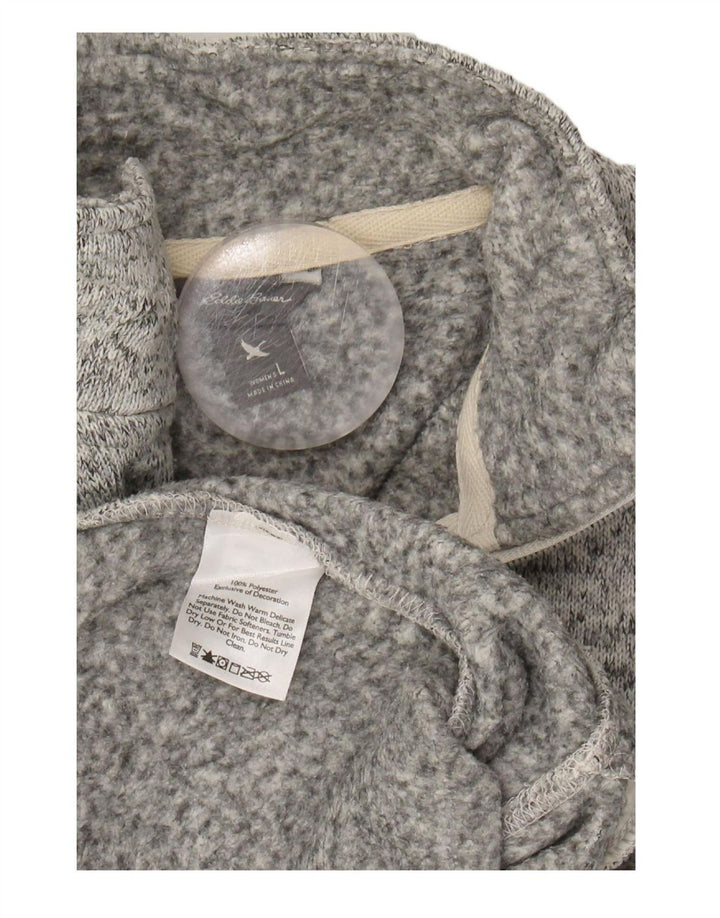 EDDIE BAUER Womens Tracksuit Top Jacket UK 16 Large Grey Flecked Polyester