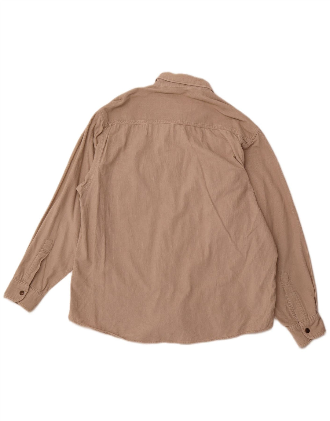 COTTON CLUB Mens Corduroy Shirt Large Beige Cotton