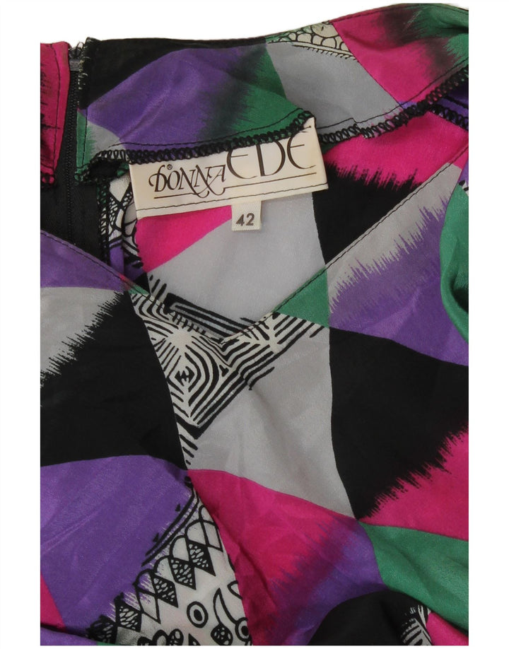 Vintage Womens Mermaid Dress IT 42 Medium Multicoloured Geometric