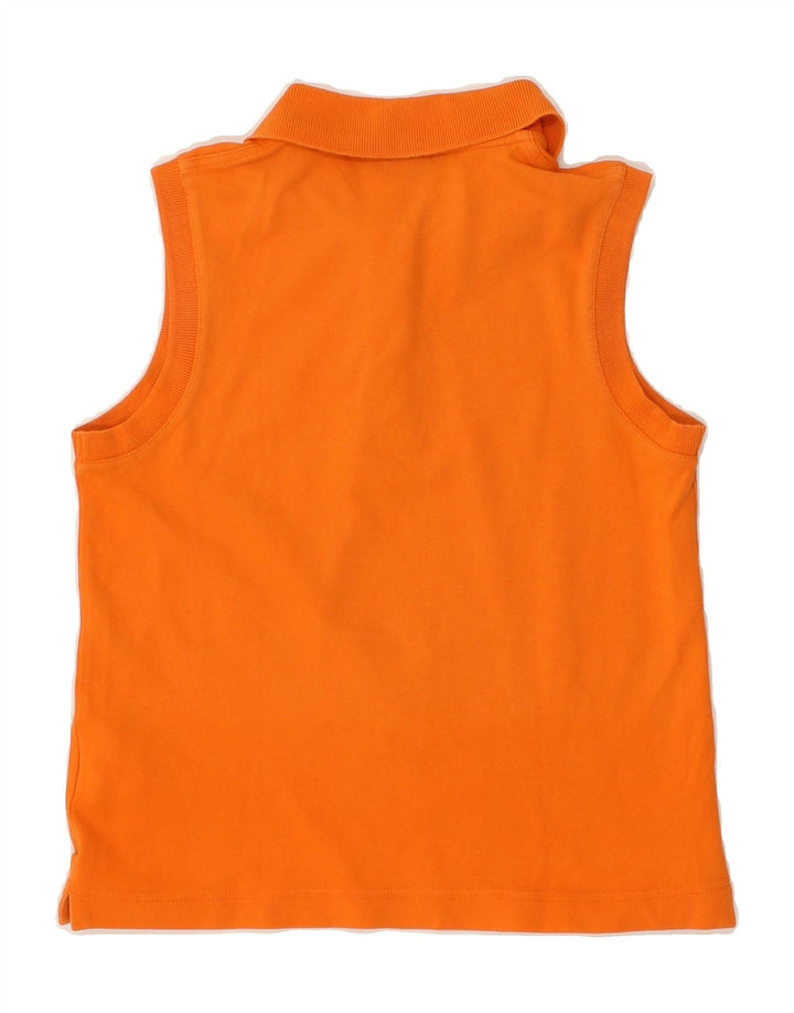 INVICTA Womens Sleeveless Polo Shirt IT 42 Medium Orange Cotton | Vintage Invicta | Thrift | Second-Hand Invicta | Used Clothing | Messina Hembry 