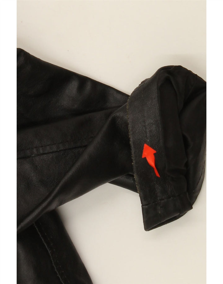VINTAGE Mens Leather Jacket UK 40 Large Black Leather