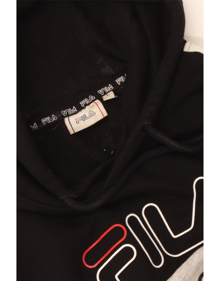 Fila Mens Graphic Hoodie Jumper Large Grey Colourblock