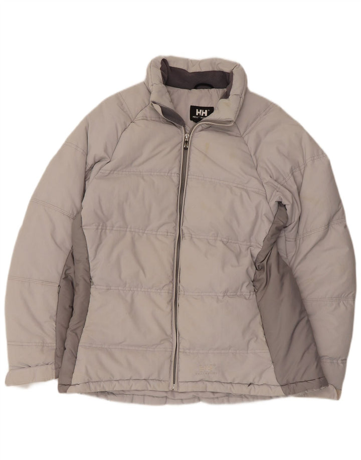 Helly Hansen Womens Padded Jacket UK 16 Large Grey Colourblock Nylon