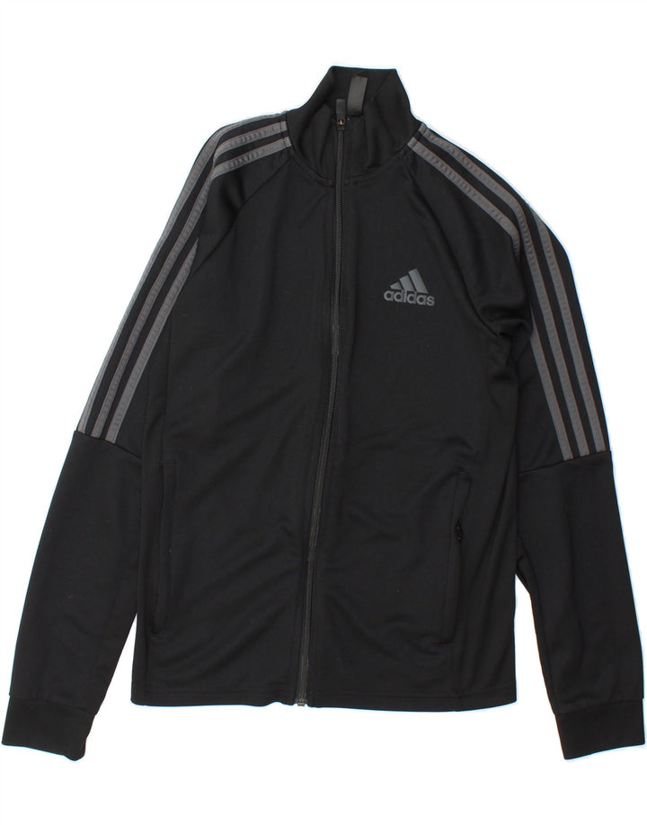 ADIDAS Boys Aeroready Tracksuit Top Jacket 13-14 Years Black Polyester Vintage Adidas and Second-Hand Adidas from Messina Hembry 