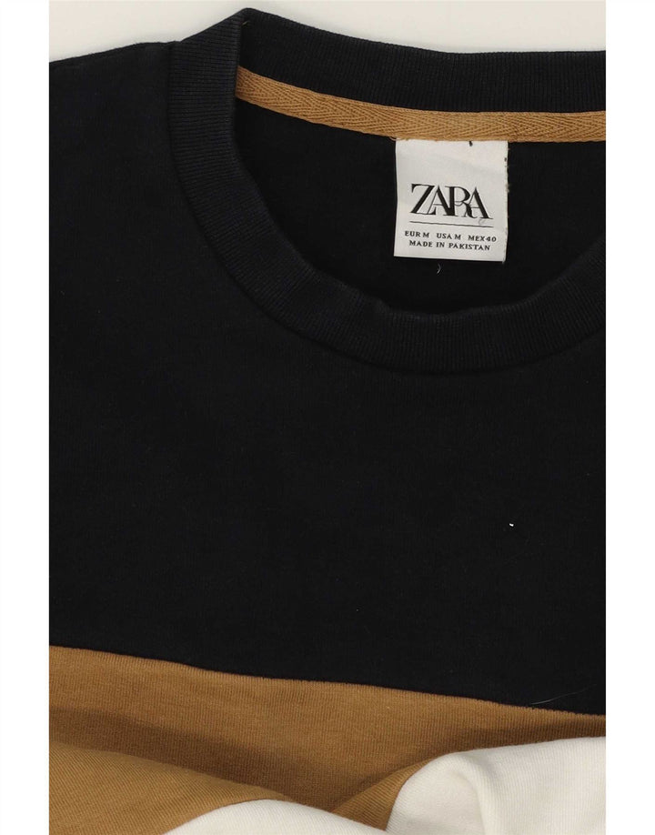 Zara Mens Sweatshirt Jumper Medium Multicoloured Colourblock