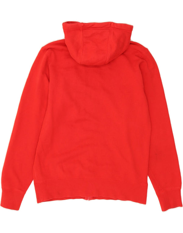 NIKE Mens Graphic Zip Hoodie Sweater Medium Red Cotton