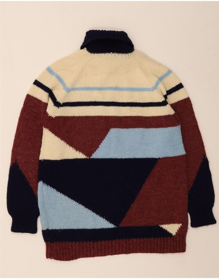 VINTAGE Womens Roll Neck Jumper Sweater UK 16 Large Multicoloured Vintage Vintage and Second-Hand Vintage from Messina Hembry 