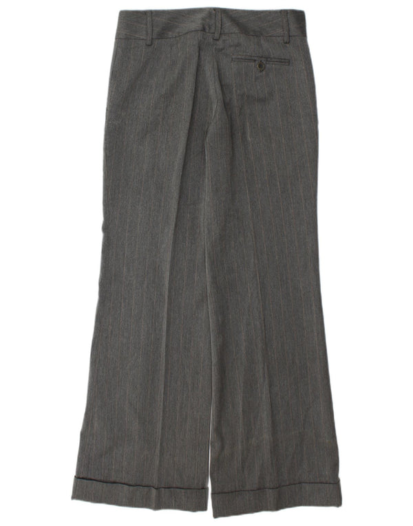 Zara Womens Wide Leg Chino Trousers EU 38 Small W28 L30 Grey Striped