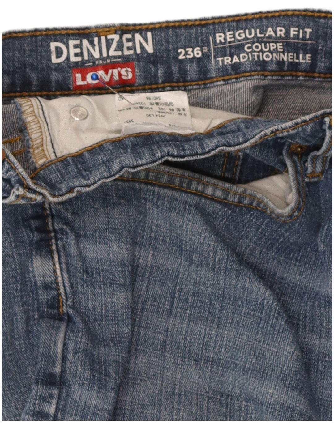 Levi's Womens Denizen Regular Fit Straight Jeans W34 L30 Blue