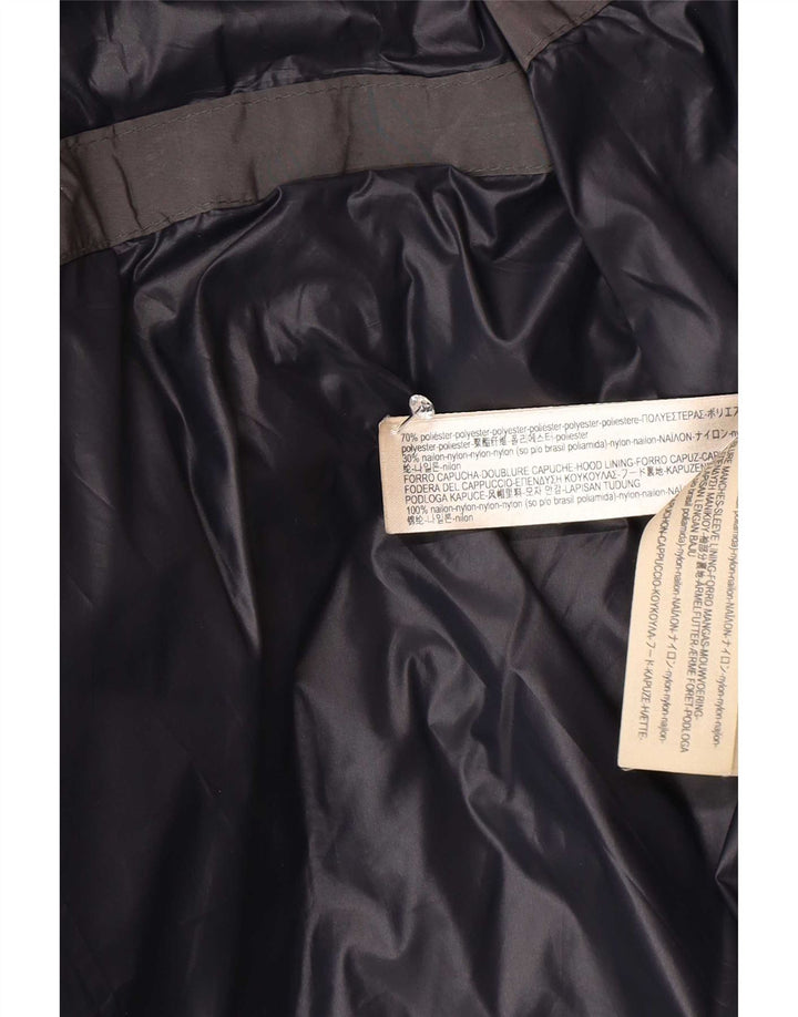 Massimo Dutti Womens Hooded Padded Coat UK 40 Large Grey Polyester