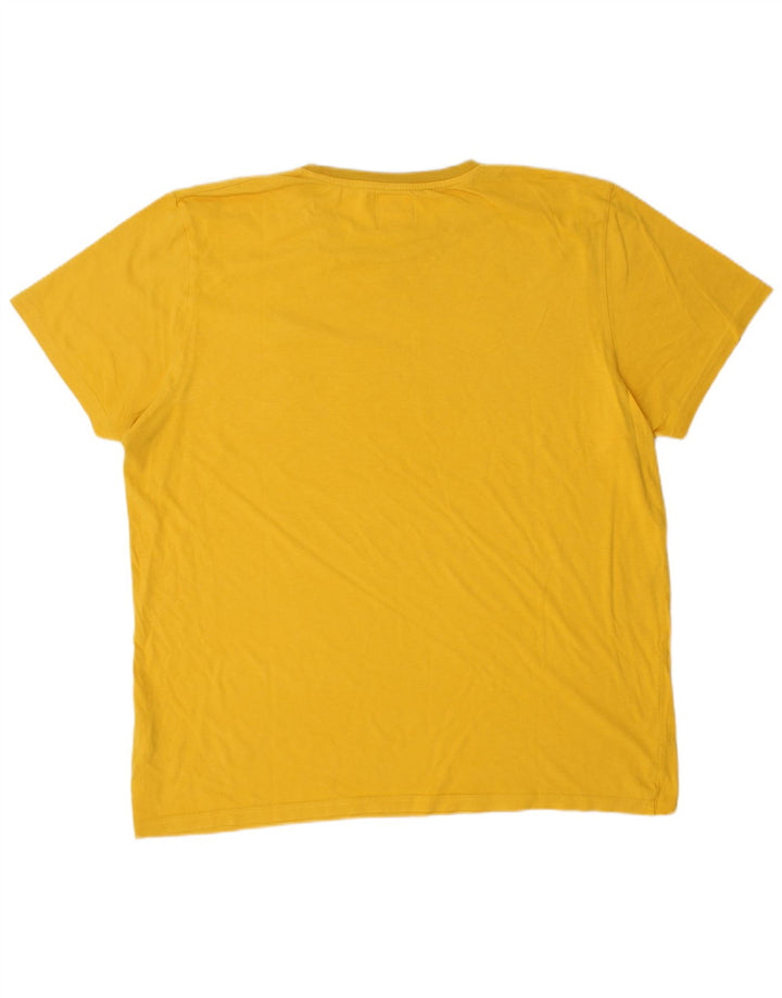 KAPPA Mens T-Shirt Top 2XL Yellow Cotton