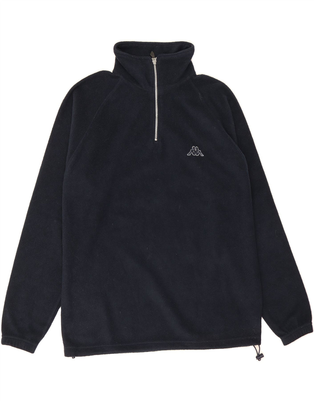 KAPPA Mens Zip Neck Fleece Jumper Medium Navy Blue Polyester Vintage Kappa and Second-Hand Kappa from Messina Hembry 