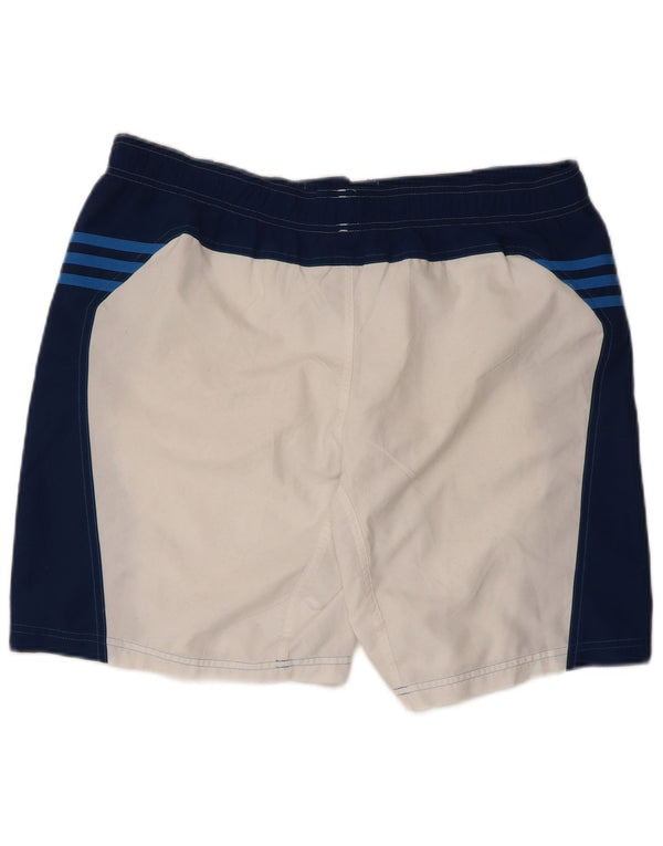 Adidas Mens Graphic Swimming Shorts Large White Colourblock Polyester