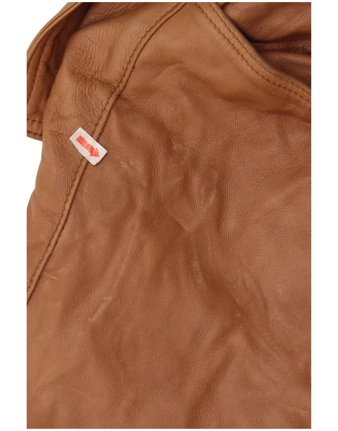 VINTAGE Mens Military Leather Jacket UK 44 2XL Brown Leather