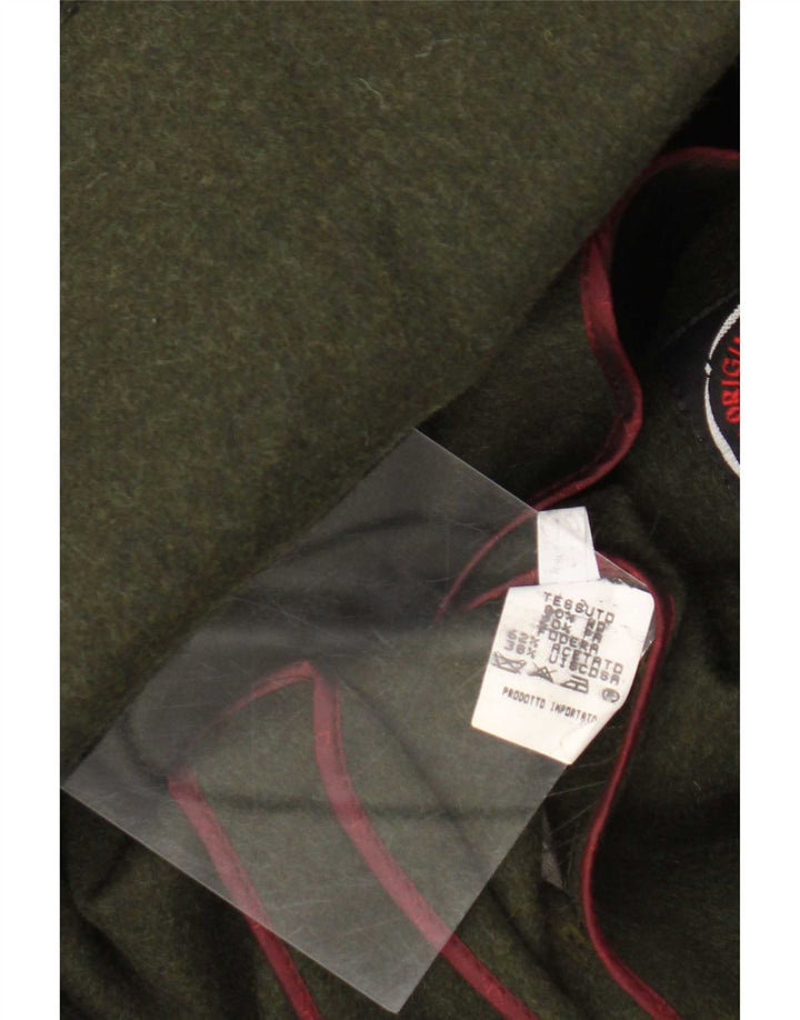 Loden Mens Overcoat IT 48 Medium Khaki Wool