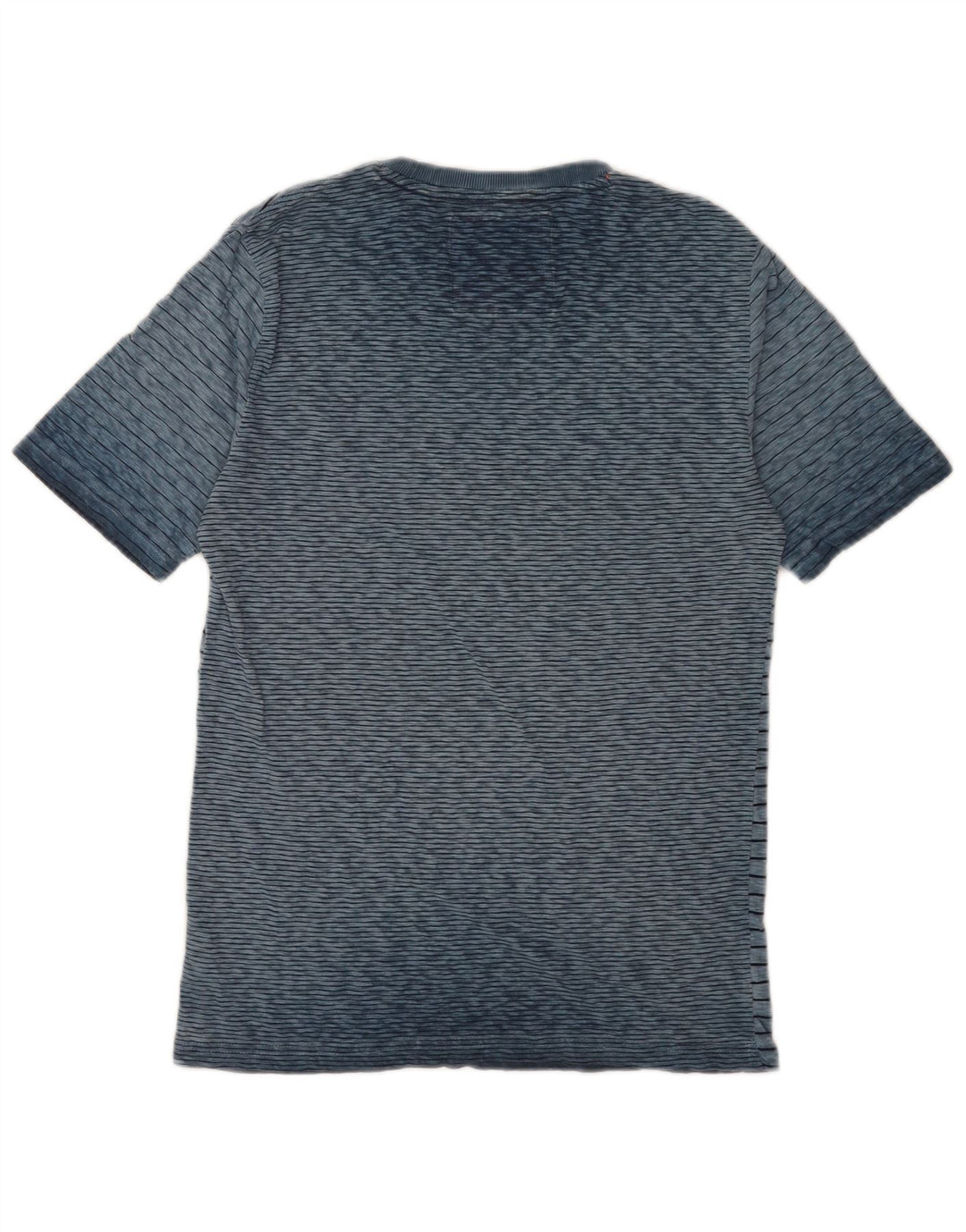 Superdry Mens T-Shirt Top Medium Blue Striped Cotton