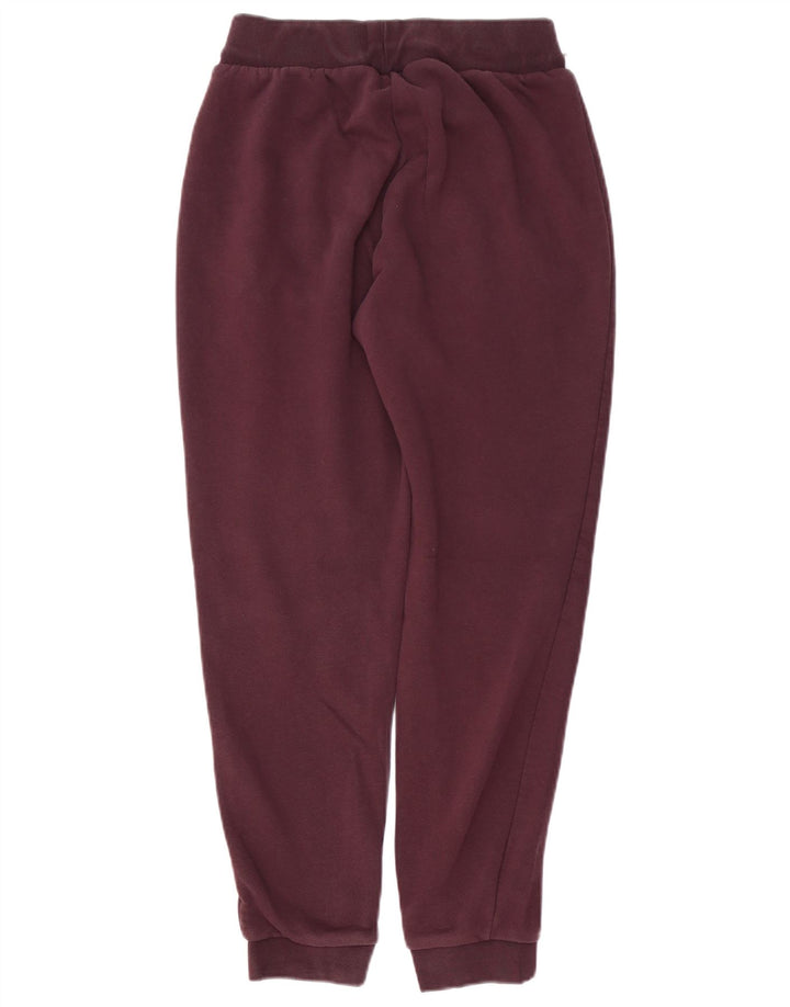ADIDAS Womens Tracksuit Trousers Joggers UK 10 Small  Burgundy Cotton