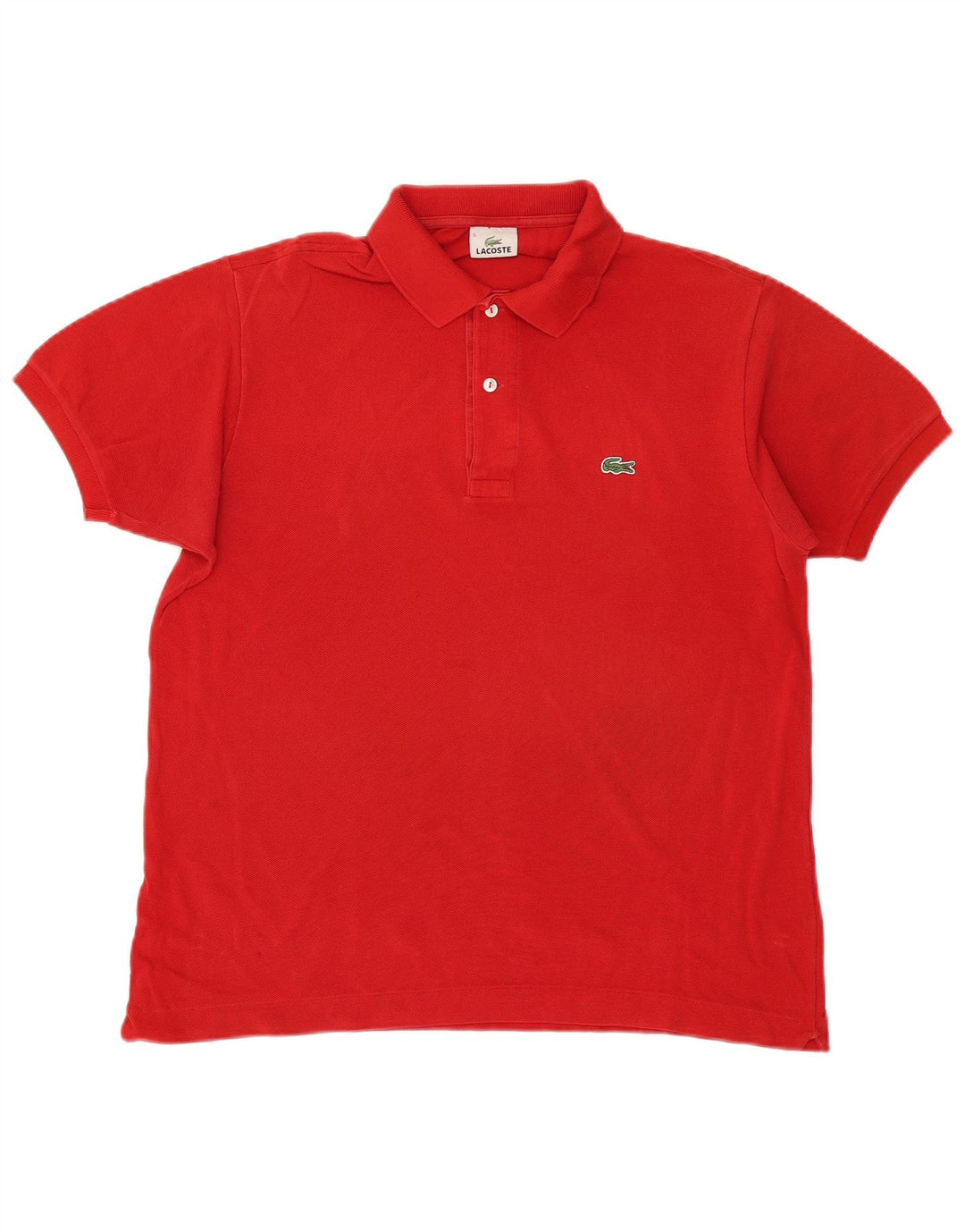 LACOSTE Mens Polo Shirt Size 5 Large Red Cotton