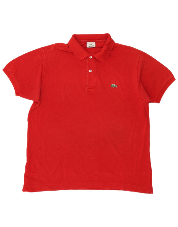 LACOSTE Mens Polo Shirt Size 5 Large Red Cotton
