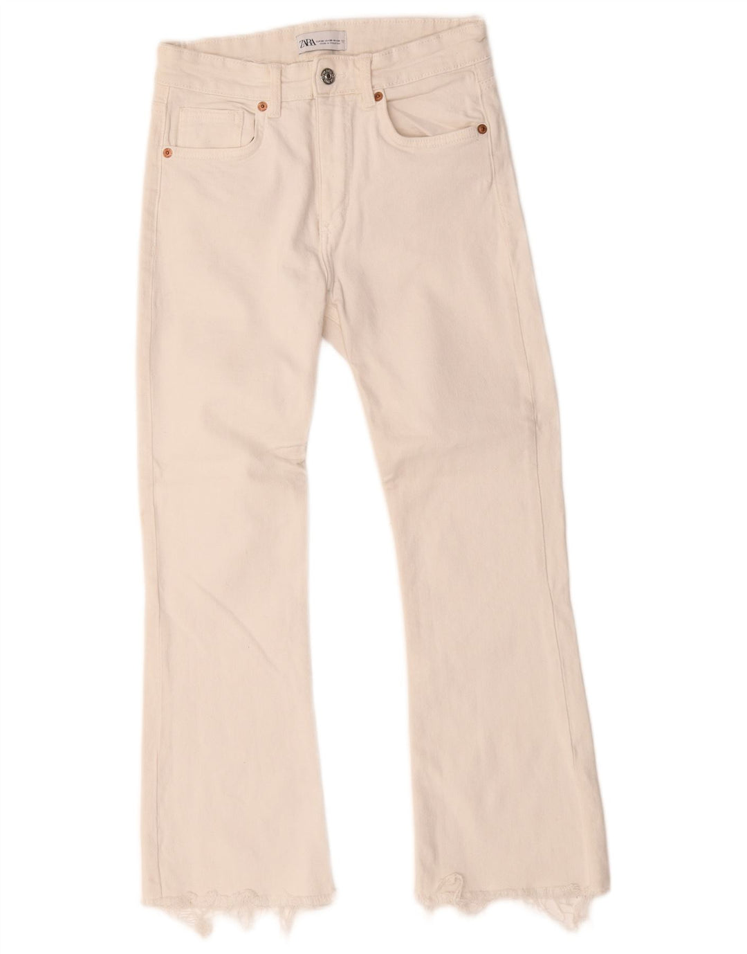 Zara Womens Bootcut Jeans EU 38 Small W28 L25 White Cotton