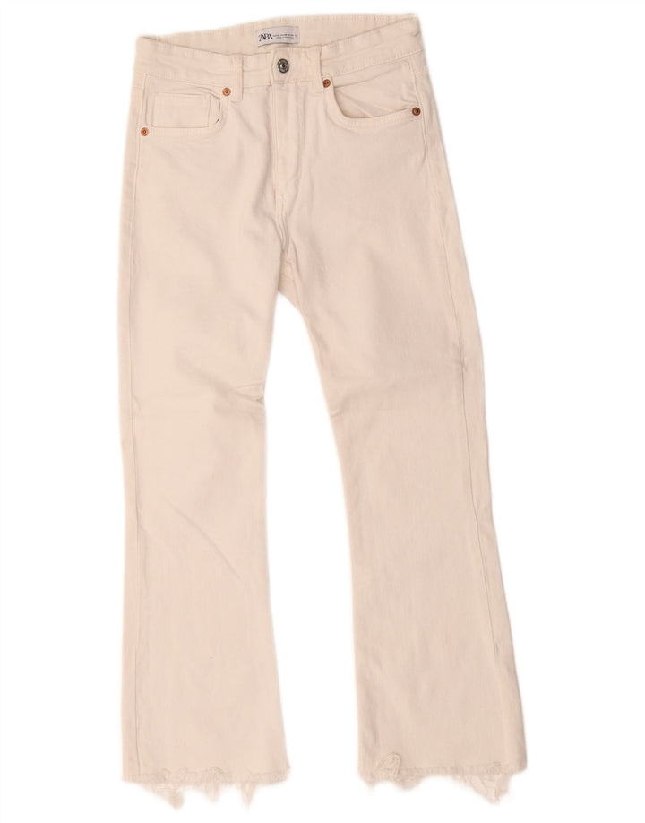Zara Womens Bootcut Jeans EU 38 Small W28 L25 White Cotton