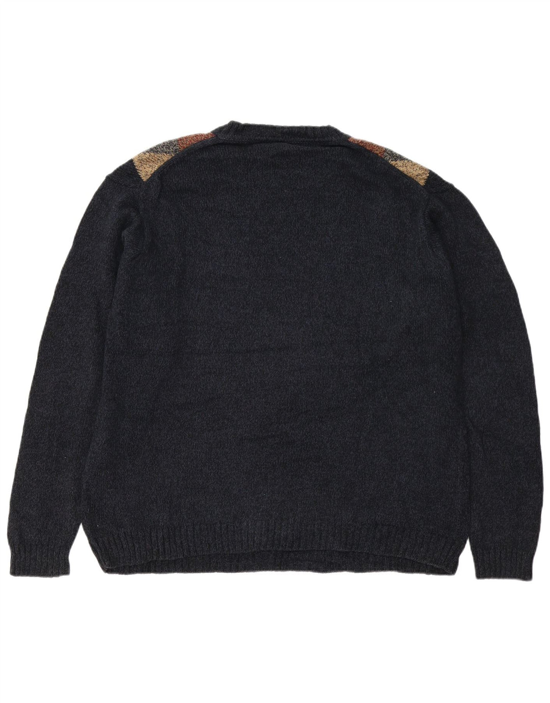 DOCKERS Mens Crew Neck Jumper Sweater XL Navy Blue Argyle/Diamond Cotton