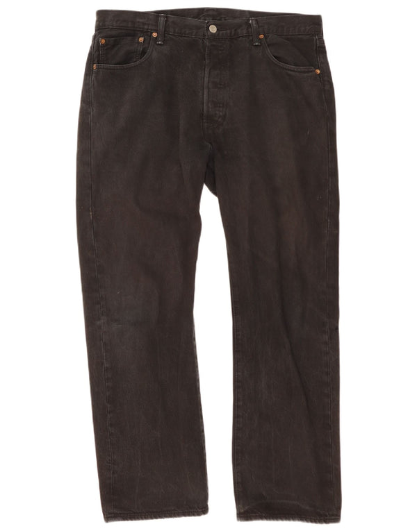 Levi's Mens 501 Straight Jeans W36 L30 Black Cotton