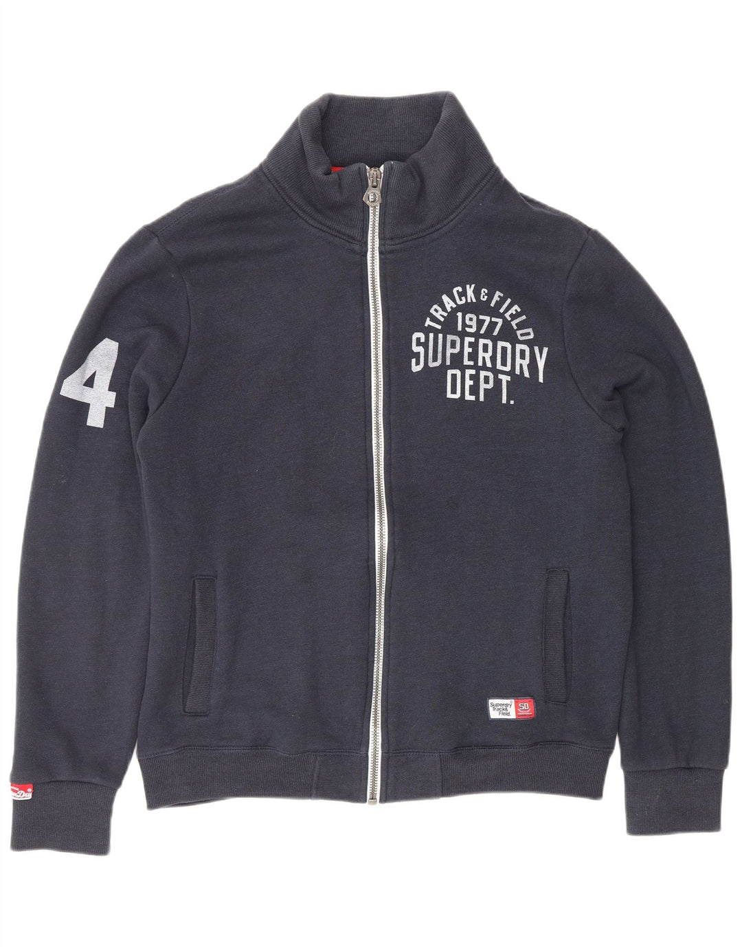 SUPERDRY Mens Track & Field Graphic Tracksuit Top Jacket Large Navy Blue