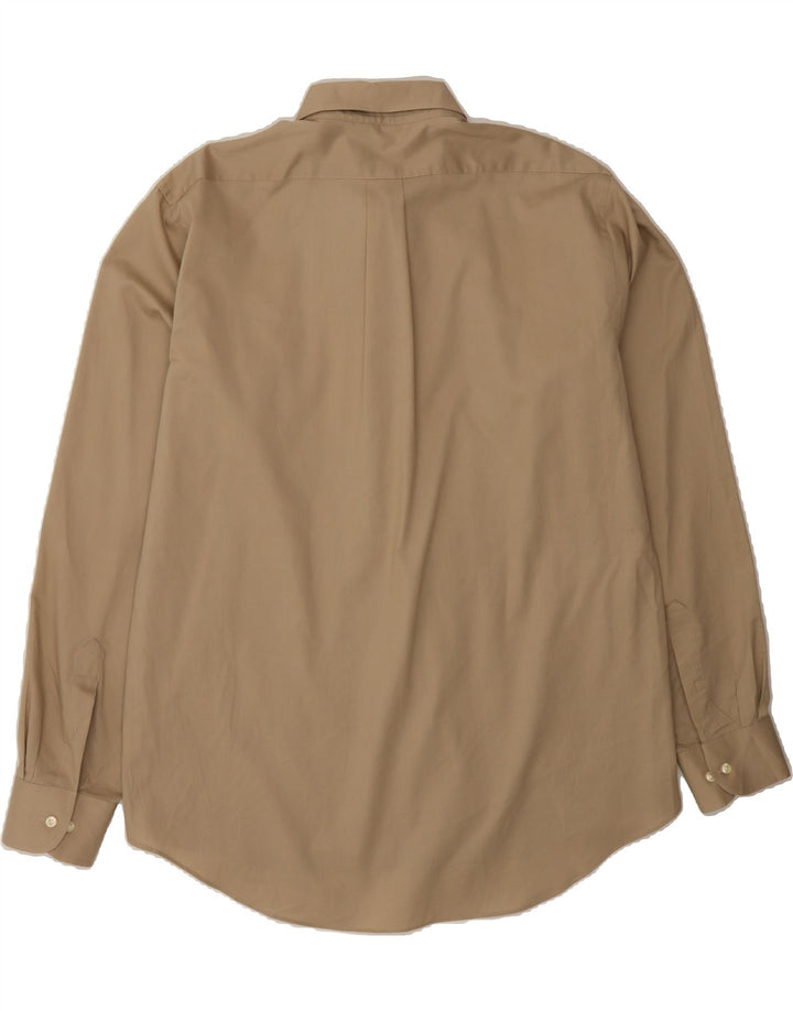 CHAPS Mens Classic Fit Shirt Size 16 1/2 Large Brown Cotton Vintage Chaps and Second-Hand Chaps from Messina Hembry 