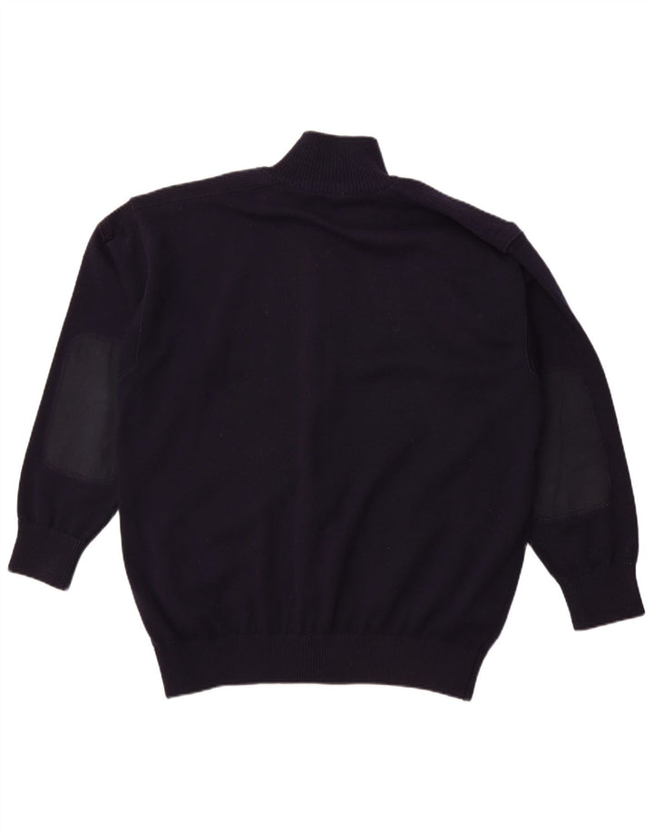 BLUE DRAKE Mens Cardigan Sweater XL Navy Blue Wool