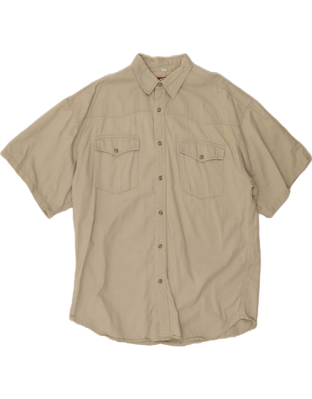 VINTAGE Mens Short Sleeve Shirt XL Grey Cotton Vintage Vintage and Second-Hand Vintage from Messina Hembry 