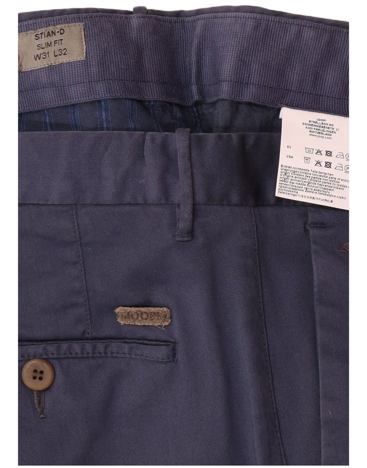 JOOP Mens Slim Fit Chino Trousers W31 L32 Navy Blue Cotton