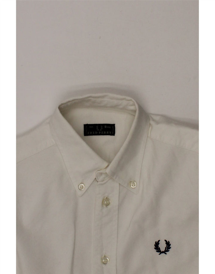 FRED PERRY Boys Shirt 7-8 Years White Cotton Vintage Fred Perry and Second-Hand Fred Perry from Messina Hembry 