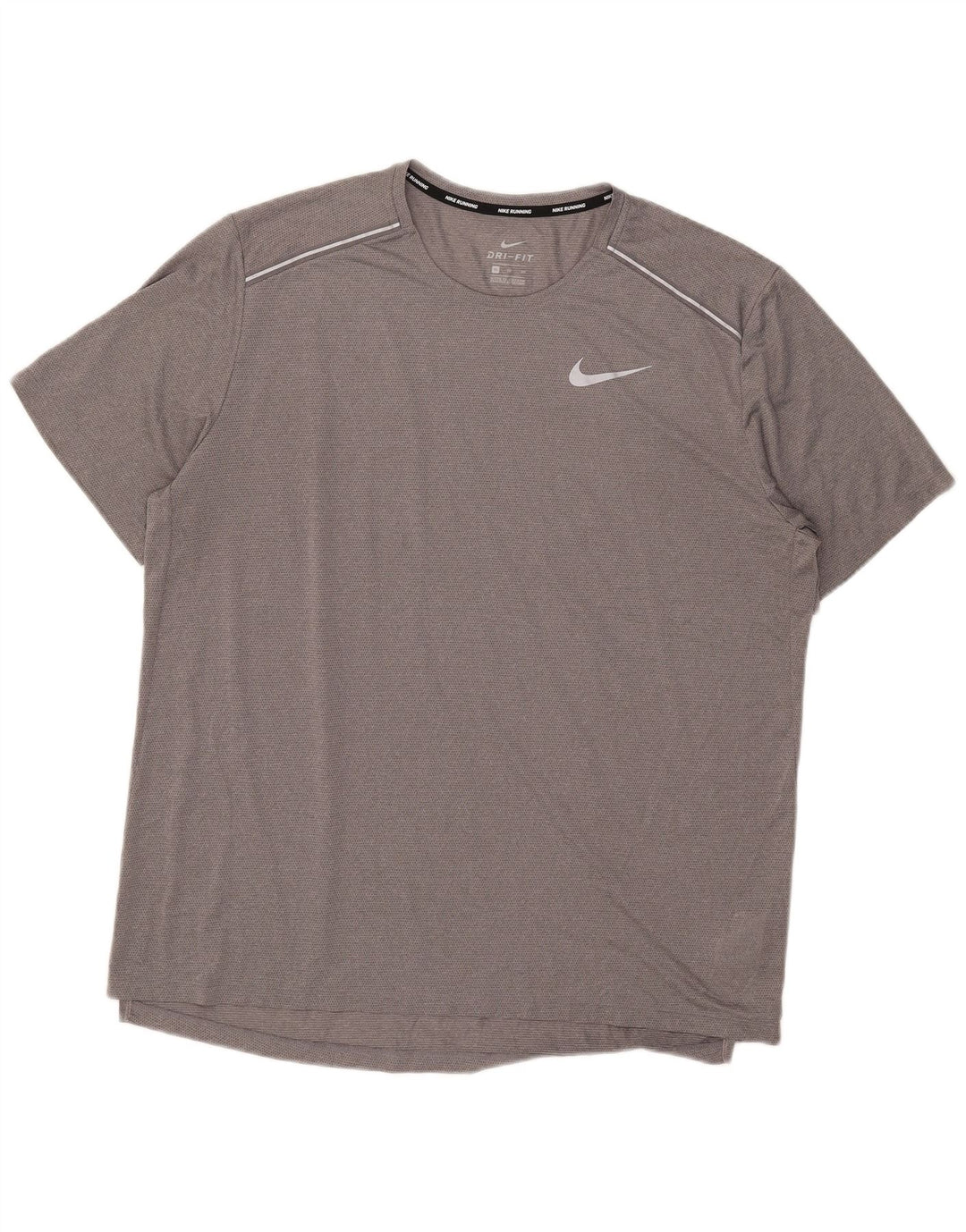 Nike Mens Dri Fit T-Shirt Top XL Grey Polyester