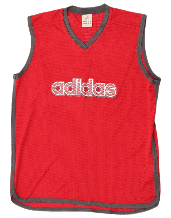 Adidas Mens Graphic Vest Top Large Red Polyester