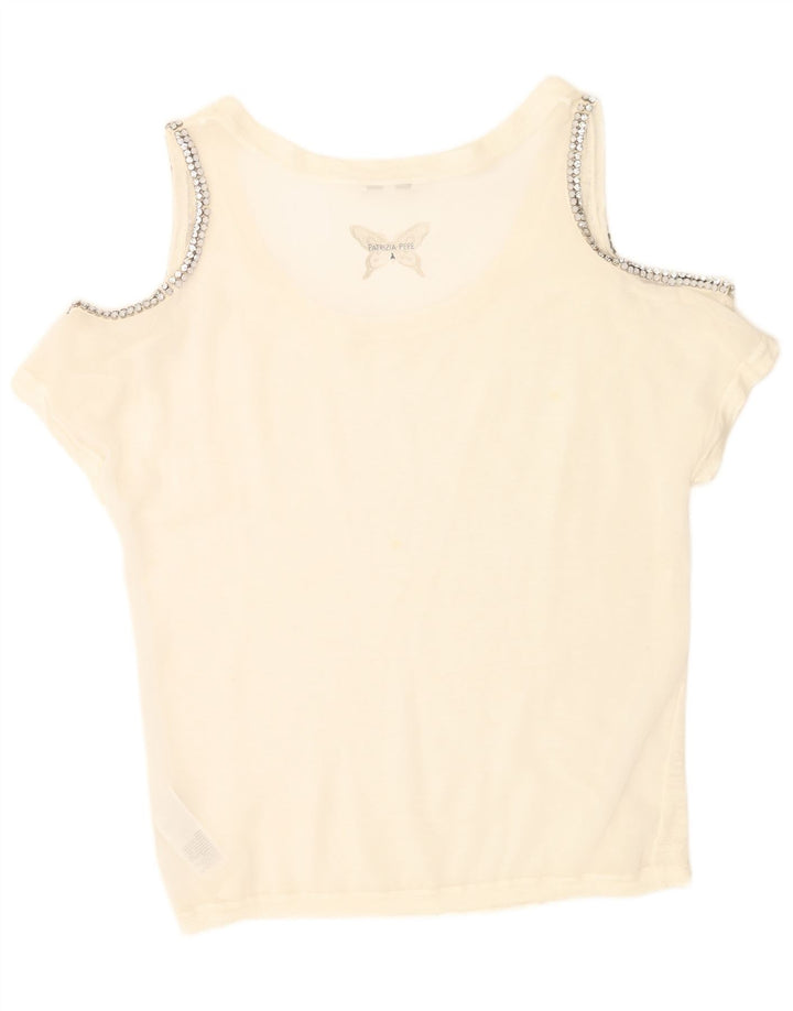 Patrizia Pepe Womens Oversized Off Shoulder Top US 2 XS White Flax