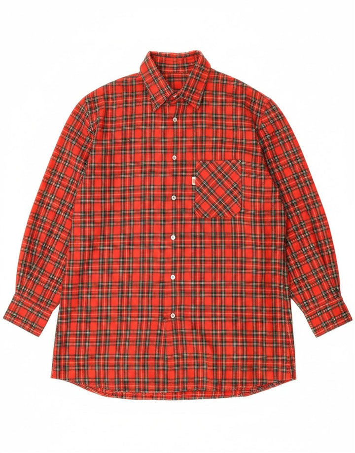 VINTAGE Mens Flannel Shirt Large Red Check Vintage Vintage and Second-Hand Vintage from Messina Hembry 