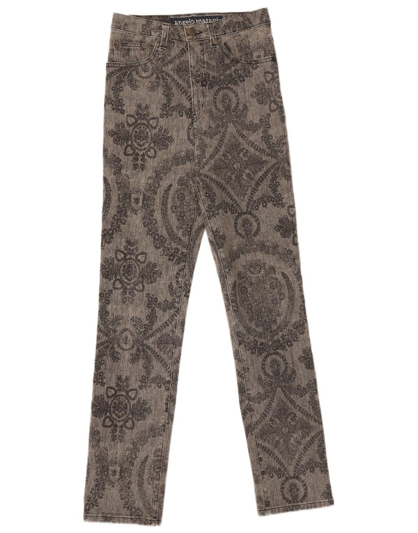 Angelo Marani Womens Slim Jeans IT 42 Medium W26 L31 Grey Floral Cotton