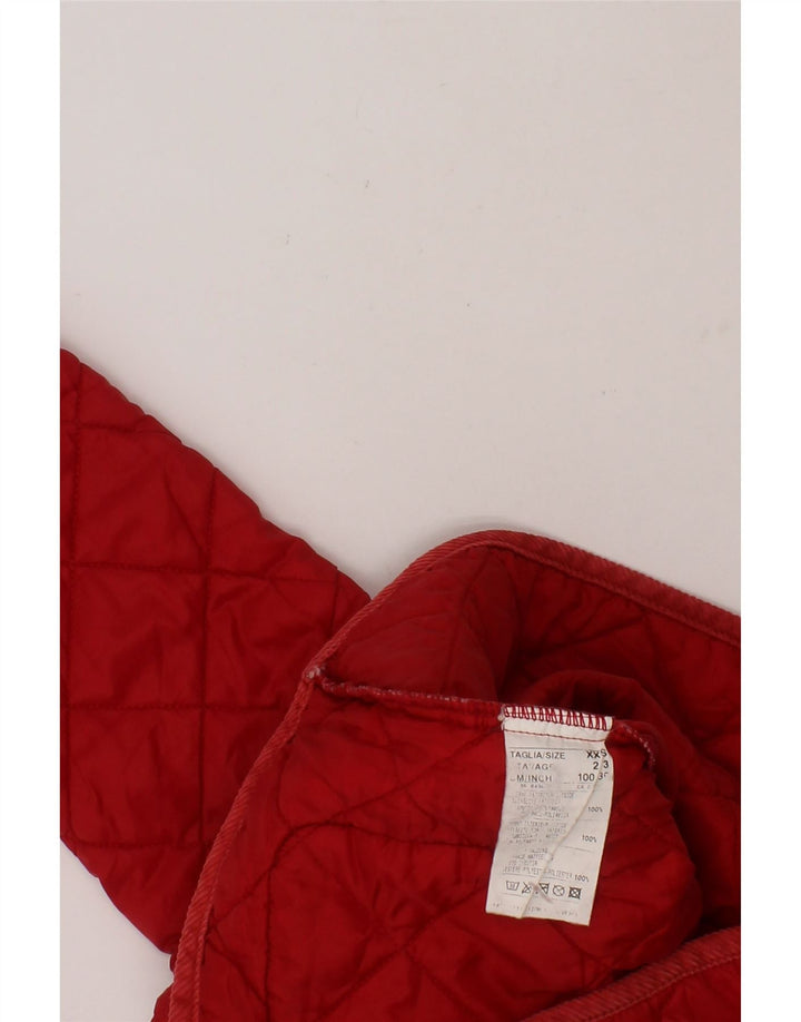 BENETTON Boys Quilted Jacket 2-3 Years 2XS Red Polyamide Vintage Benetton and Second-Hand Benetton from Messina Hembry 