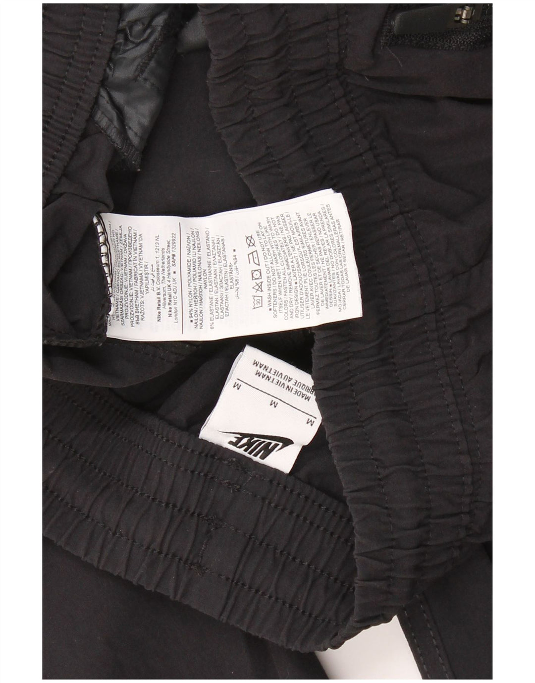 NIKE Mens Cargo Tracksuit Trousers Joggers Medium Black Nylon