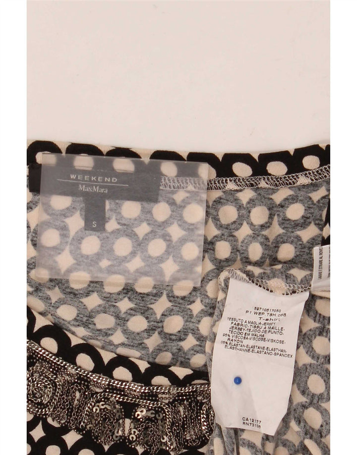 Max Mara Womens Weekend Blouse Top UK 10 Small Black Spotted Viscose
